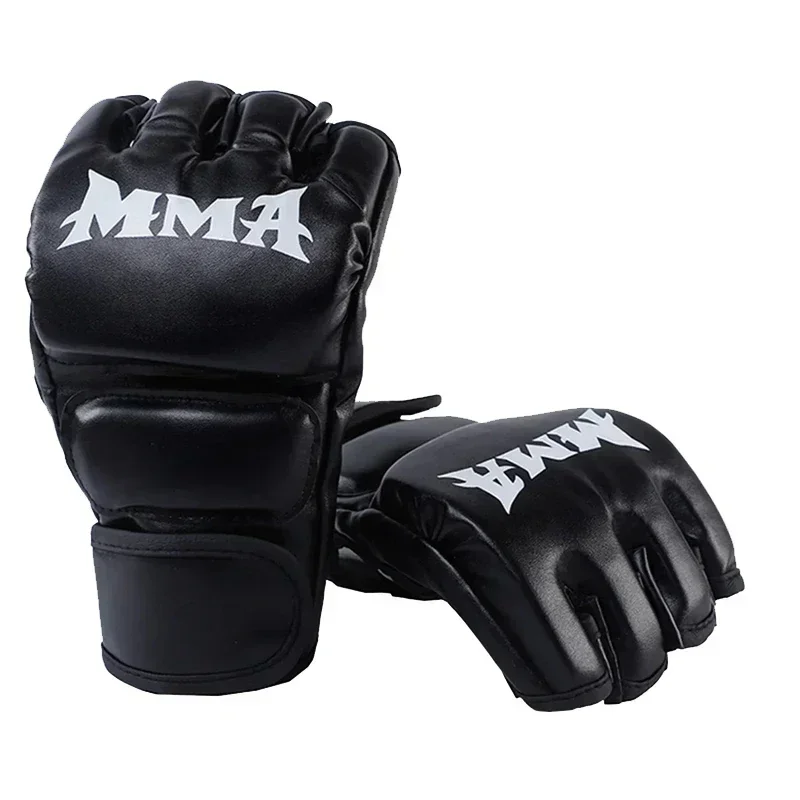 Motorcycle Glove Knuckle - Professionelle Boxtrainingshandschuhe Halbfinger-Lederhandschuhe mit Polsterung für