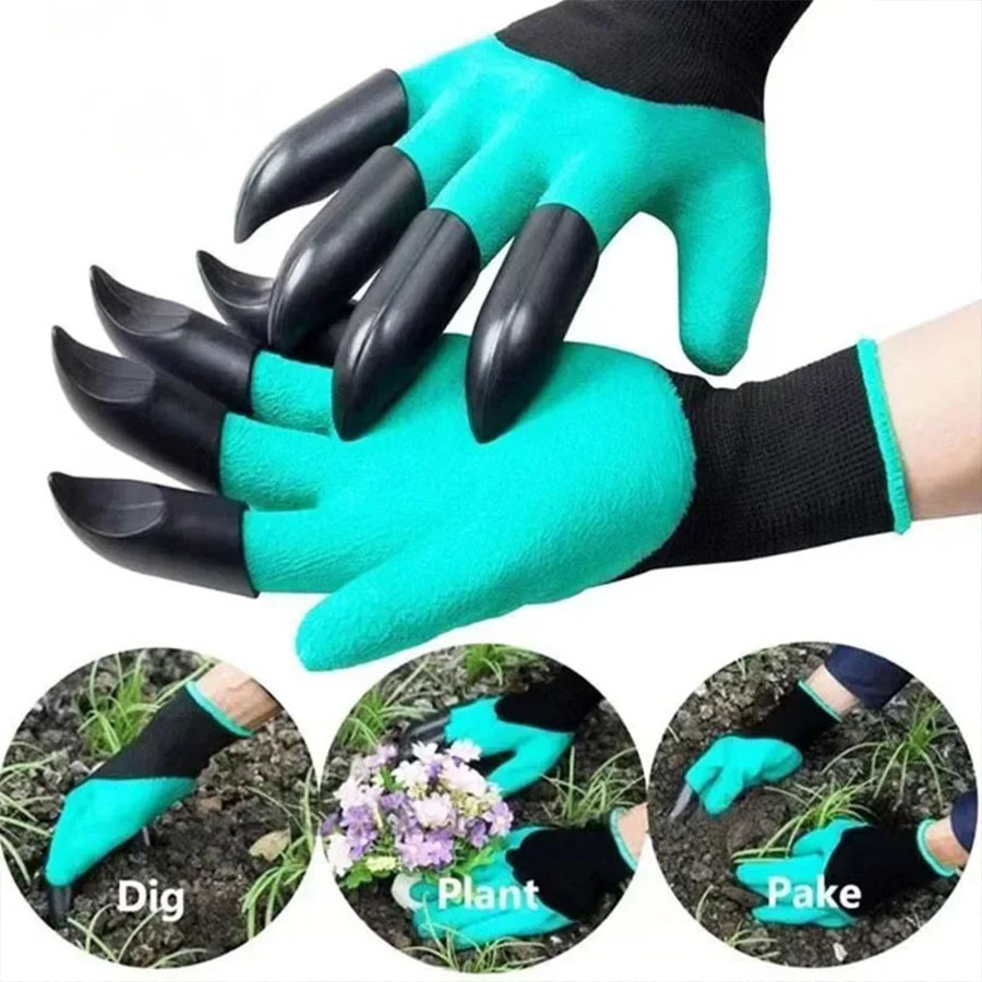 Gardening Glove Waterproof - 1 Paar Gartenhandschuhe mit Krallen, wasserdicht,