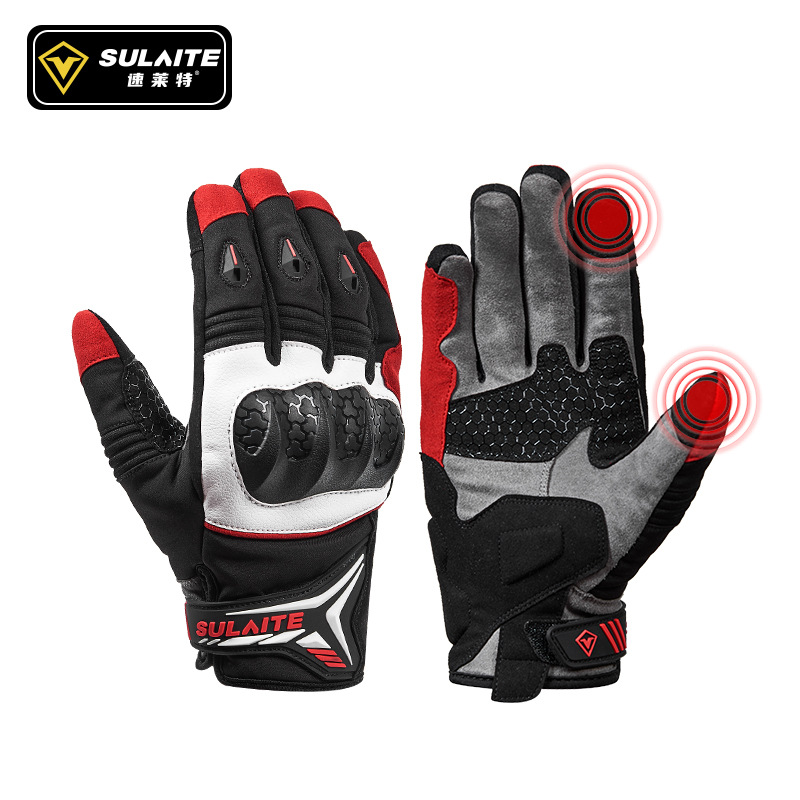 Motorcycle Glove Knuckle - SULAITE Motorradhandschuhe für Herren und Damen,
