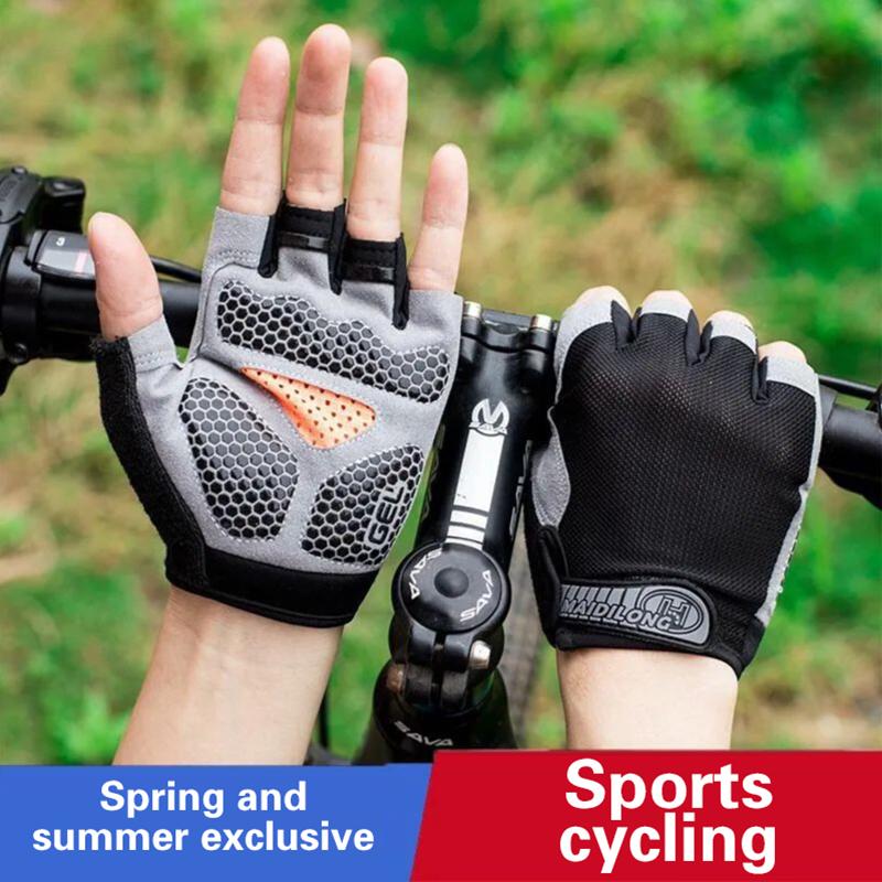 Fingerless Glove Knit - Halbfinger-Fahrradhandschuhe für Herren und Damen, rutschfest,