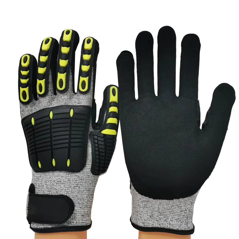 Work Glove Impact - Antivibrations-Handschuhe mit SBR-Polsterung und TPR-Schutz, Stoßdämpfende
