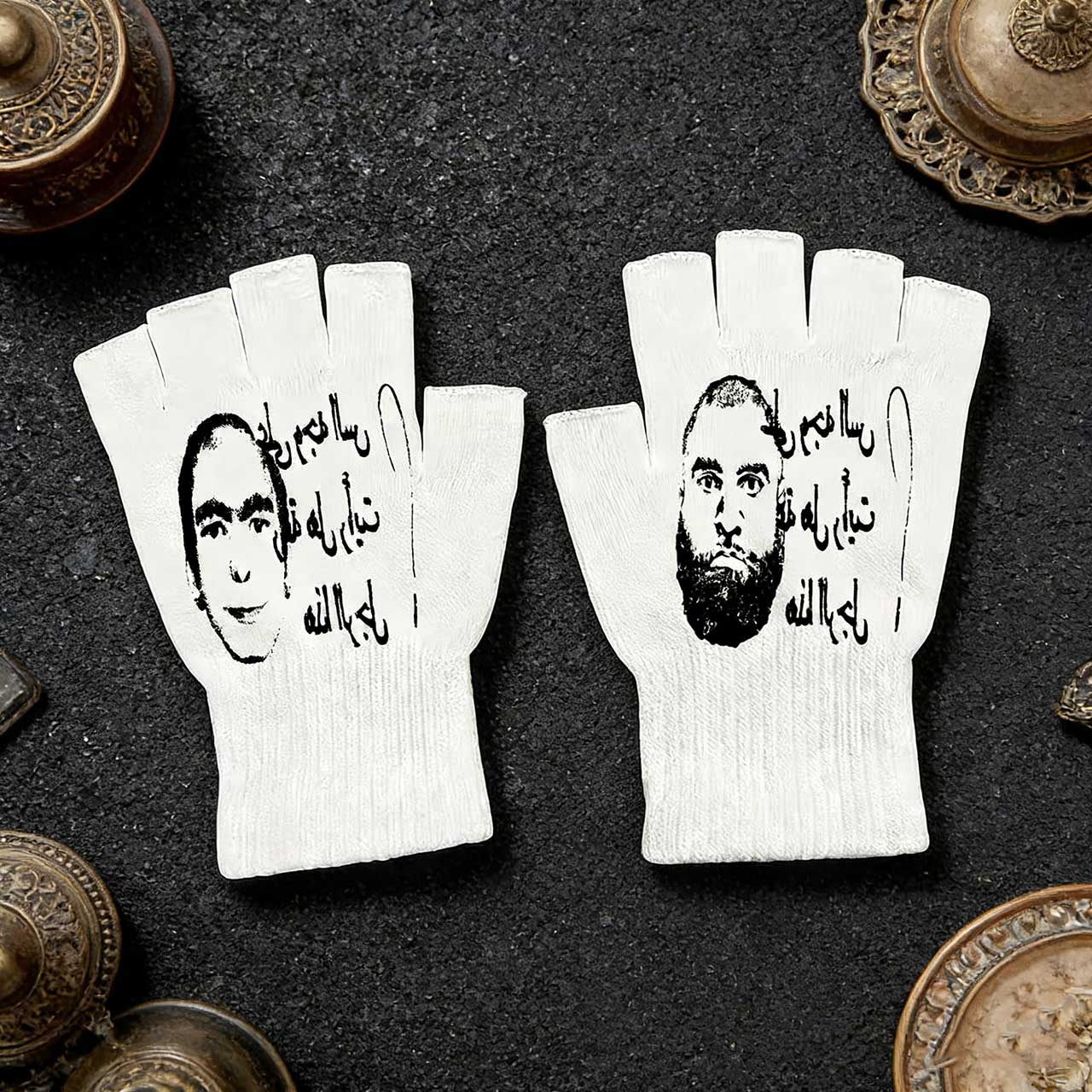 Fingerless Glove Knit - Y2K Retro Bedruckte Fingerlose Handschuhe -