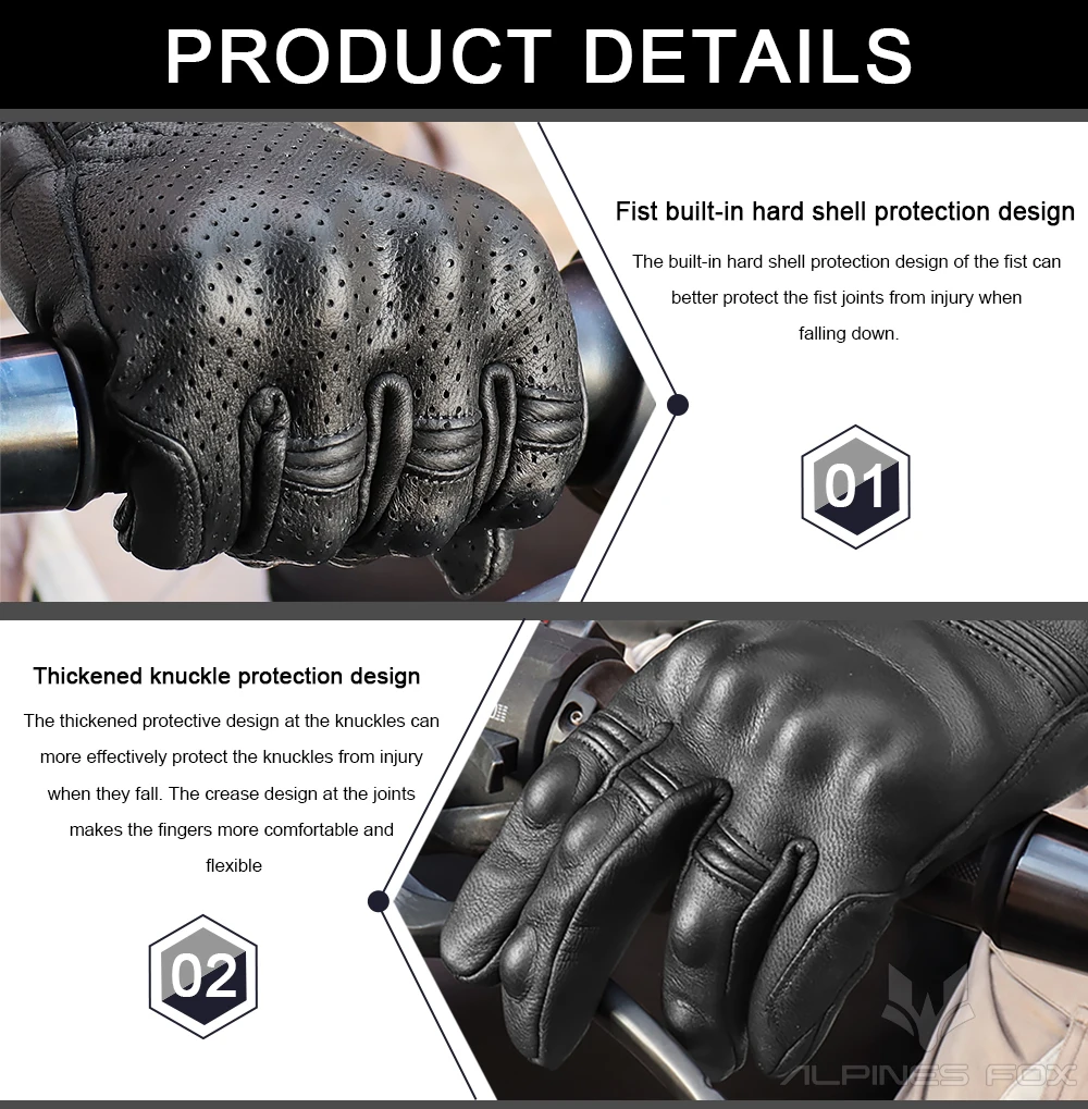Unisex-Motorradhandschuhe aus  – Motorcycle Glove Knuckle Bewertung und Preis