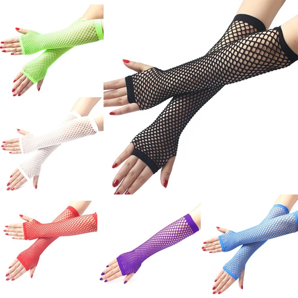 Neonfarbene Netz-Langfingerhan – Fingerless Glove Knit Bewertung und Preis